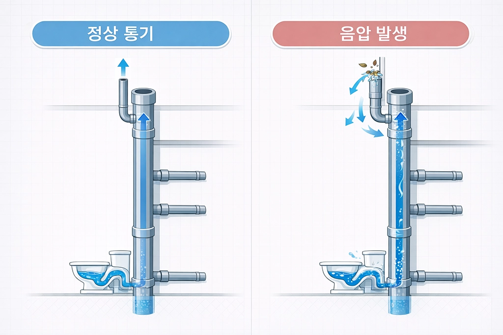정상 통기 / 응압 발생